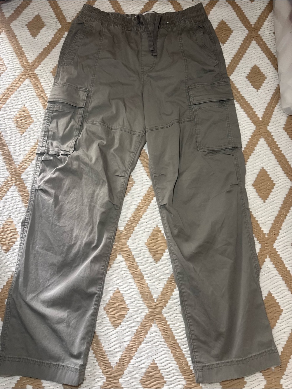 Hollister Olive Green Cargo Pants with Elastic Waist